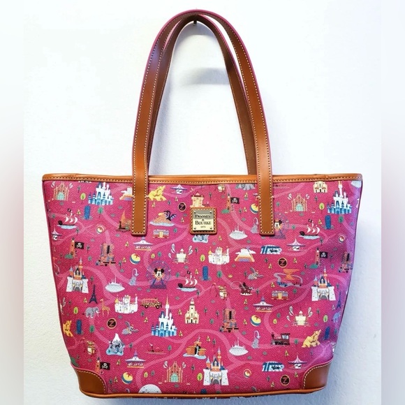 Dooney & Bourke Pink and Brown Tote - Picture 1 of 7